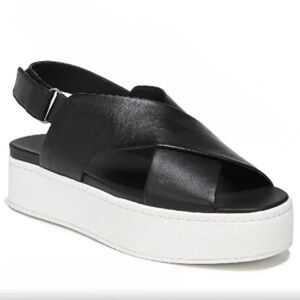 Vince Weslan Cross Strap Leather Platform Sandal